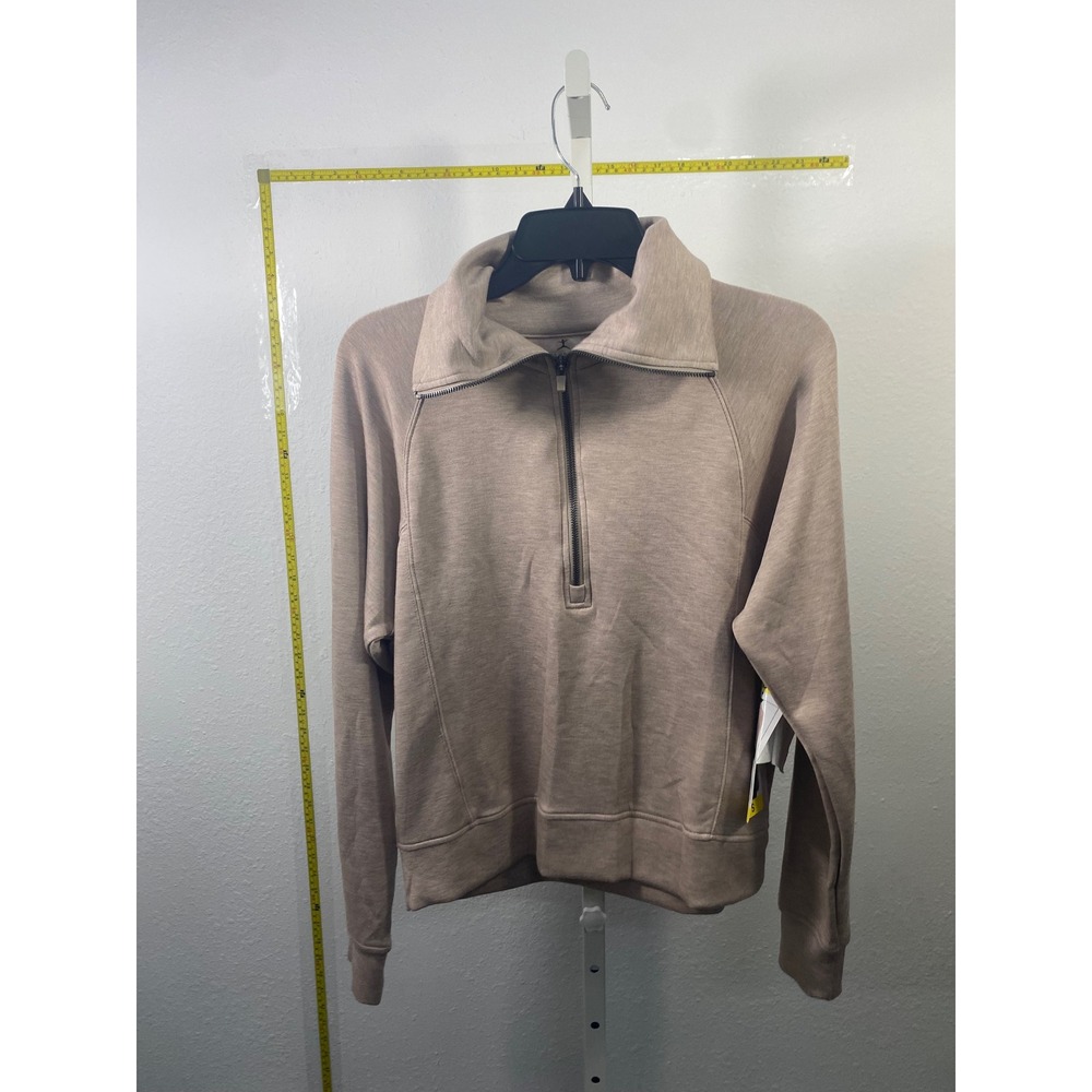 Danskin Ladies Quarter Zip Pullover Sweatshirt Taupe Heather Size Small‎ 1899375